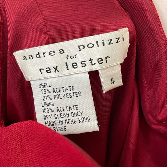 Andrea Polizzi for Rex Lester Red Spaghetti Strap Dress w/ Back Slit (Size 4) - Picture 6 of 9